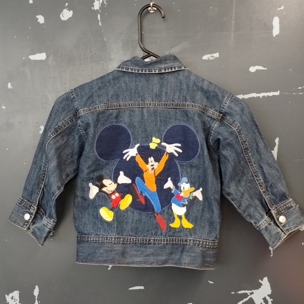 Disney Store Mickey Mouse Clubhouse denim Jean jacket 4T Donald duck Goofy